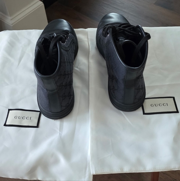 Gucci Pre-owned Black High-Top Womens Cloth Cross Trainers - Picture 4 of 8